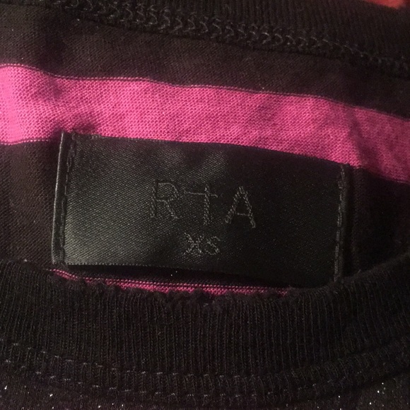 NEW RtA Glitter Striped Cashmere Blend T-Shirt Size XS - Picture 7 of 8